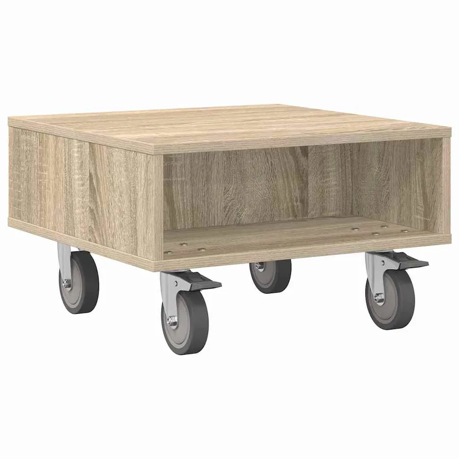 Table d'appoint avec roues Chêne Sonoma 50,5 x 50 x 30 cm - 2