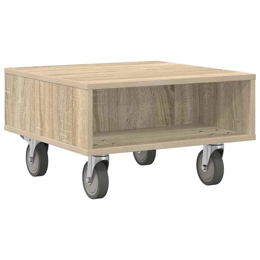 Table d'appoint avec roues Chêne Sonoma 50,5 x 50 x 30 cm - 7
