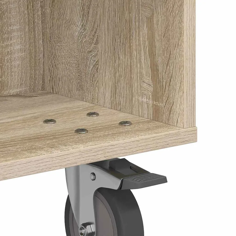 Table d'appoint avec roues Chêne Sonoma 50,5 x 50 x 30 cm - 9