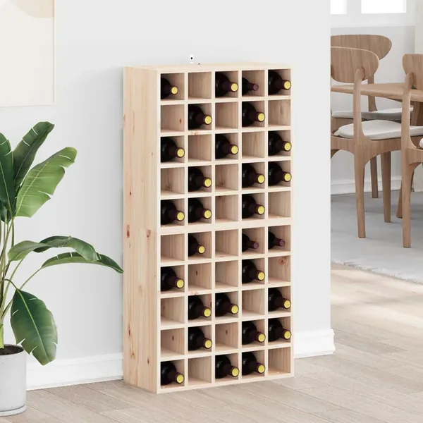 Étagère à vin 2 pcs Naturel 56 x 25 x 56 cm Pin massif