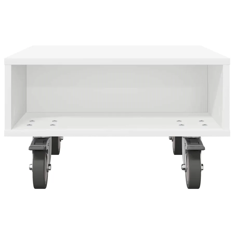 Table d'appoint avec roues Blanc 50,5 x 50 x 30 cm - 5