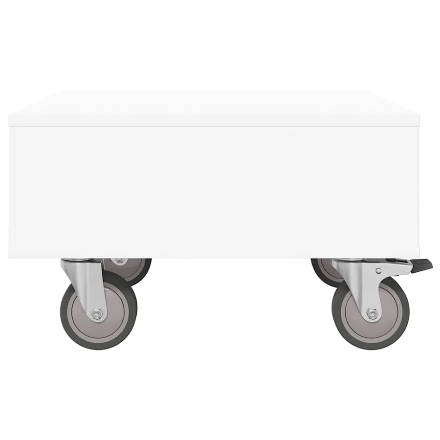 Table d'appoint avec roues Blanc 50,5 x 50 x 30 cm - 6