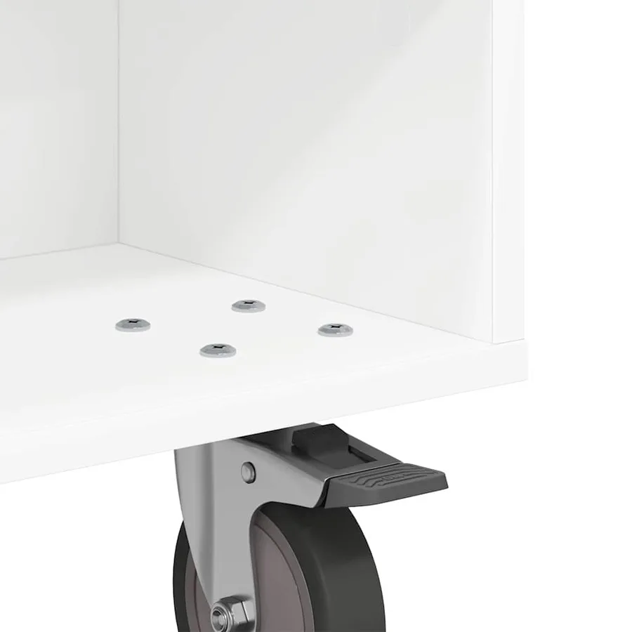 Table d'appoint avec roues Blanc 50,5 x 50 x 30 cm - 9