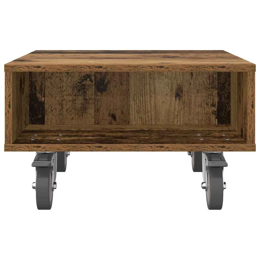 Table d'appoint avec roues Bois ancien 50,5 x 50 x 30 cm - 5