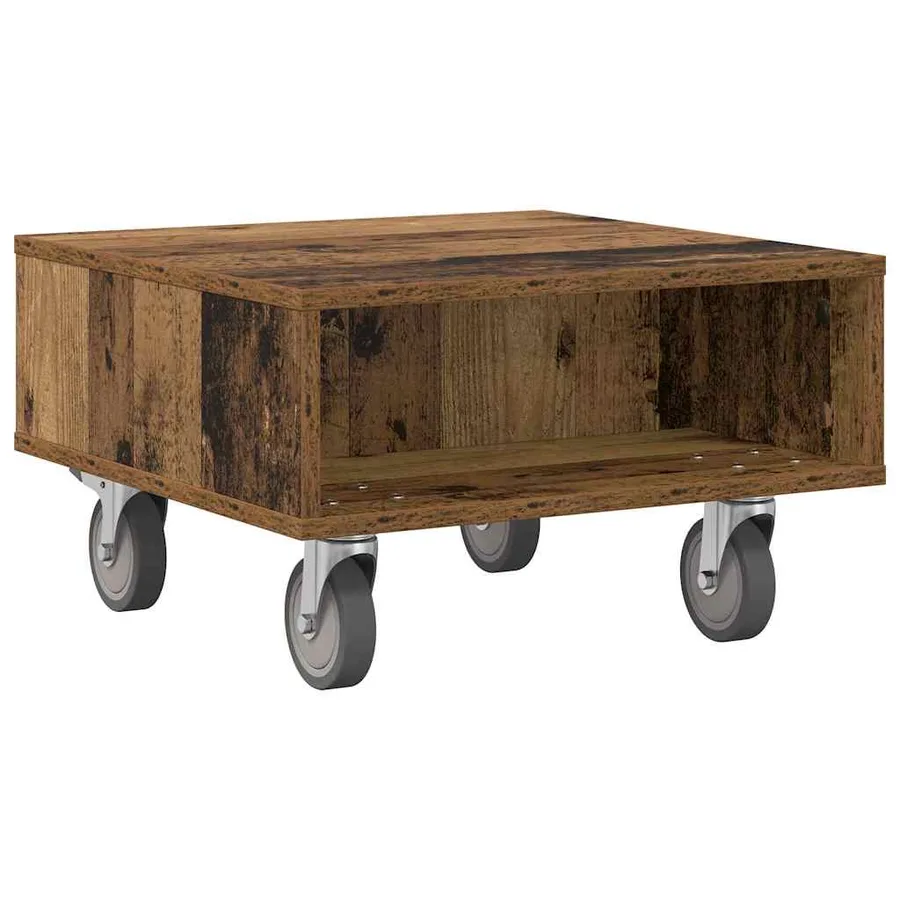 Table d'appoint avec roues Bois ancien 50,5 x 50 x 30 cm - 7