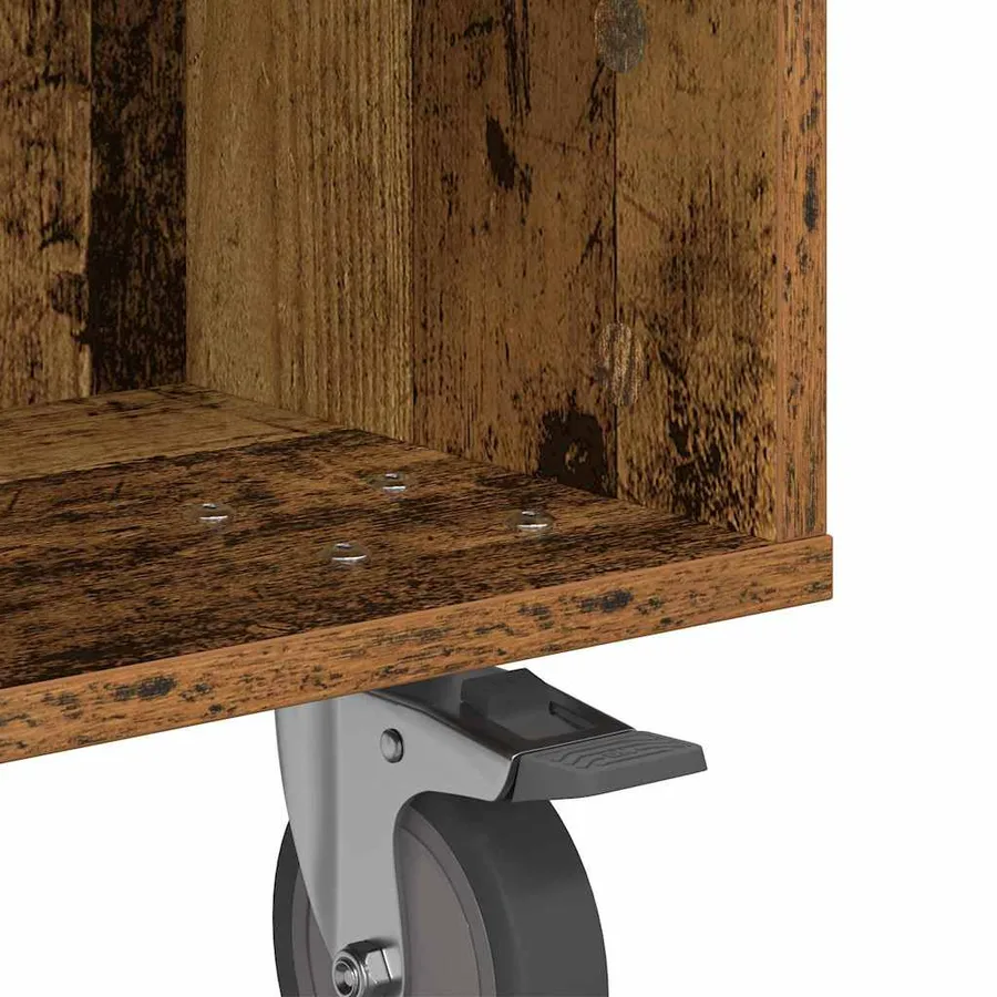 Table d'appoint avec roues Bois ancien 50,5 x 50 x 30 cm - 9