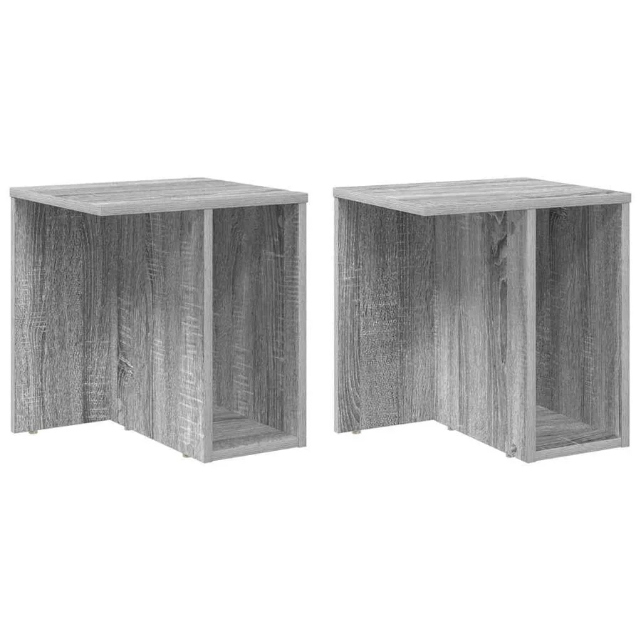 Table d'appoint 2 pcs Gris Sonoma 37 x 32 x 40 cm - 2