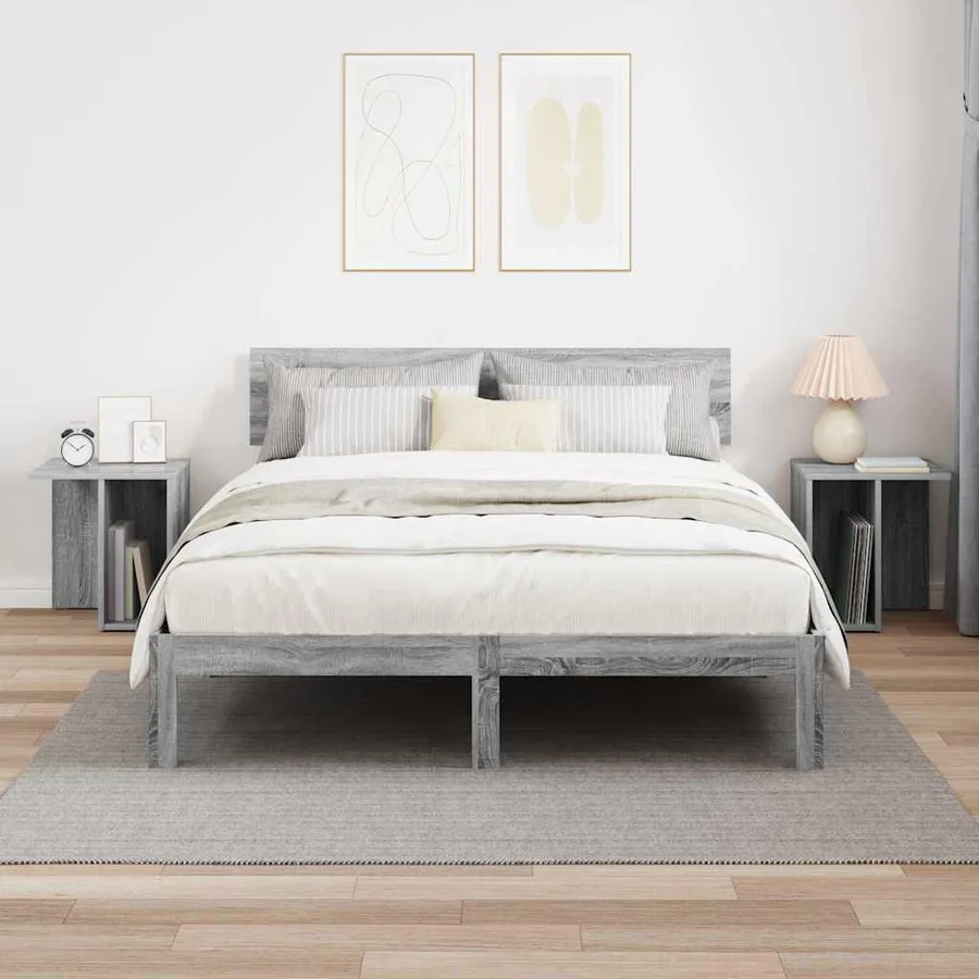 Table d'appoint 2 pcs Gris Sonoma 37 x 32 x 40 cm - 4
