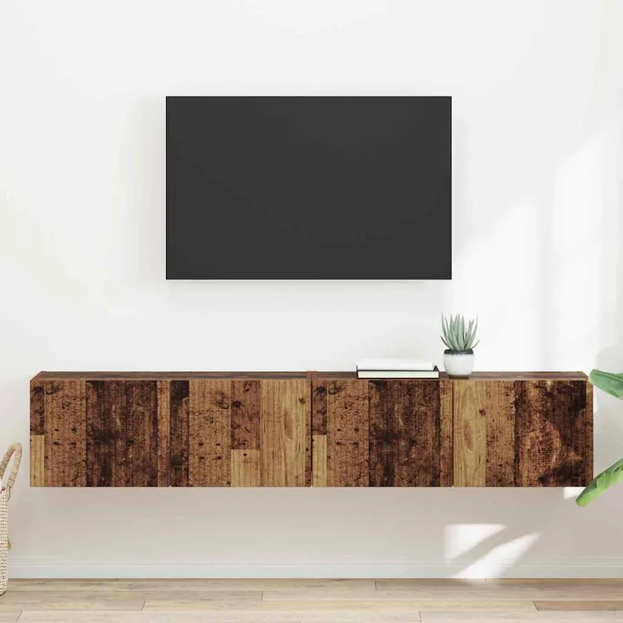 Meuble TV mural 2 pcs Bois Ancien 78,5 x 31 x 29,5 cm