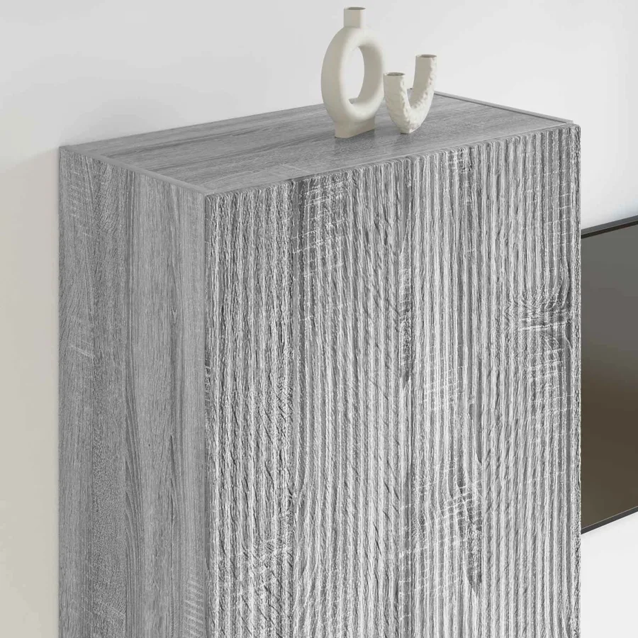 Meuble TV mural Montage mural Gris Sonoma 59,5 x 31 x 100 cm - 4