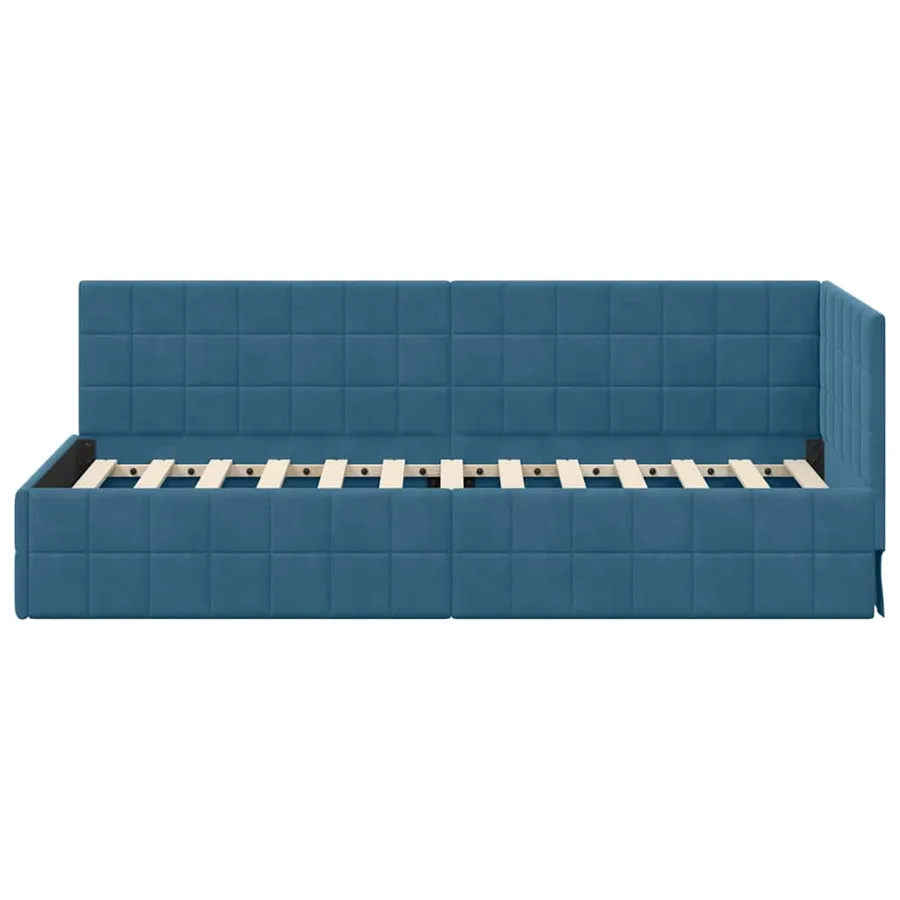 Cadre de lit d'angle Bleu 80 cm x 200 cm Velours - 5