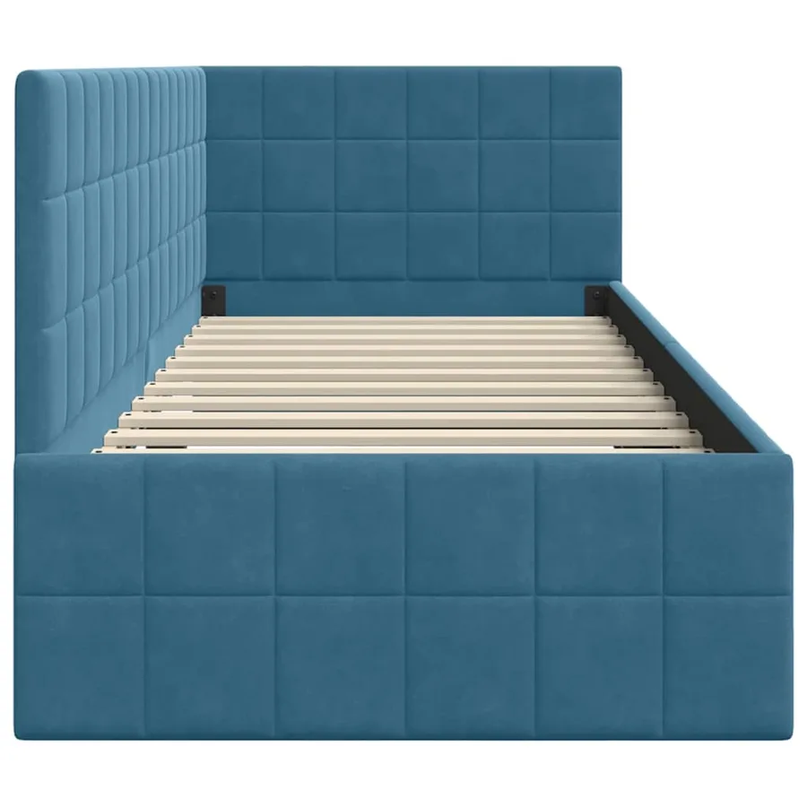 Cadre de lit d'angle Bleu 80 cm x 200 cm Velours - 6