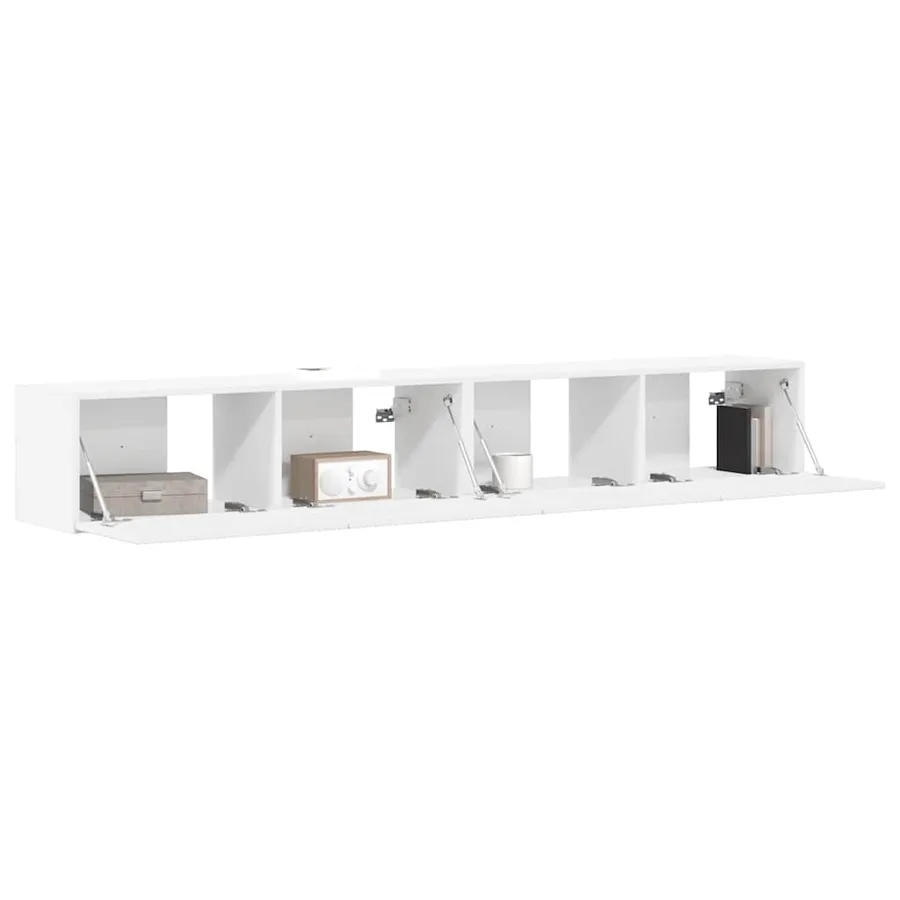 Meuble TV mural 2 pcs Blanc 98 x 31 x 29,5 cm Bois d'ingénierie - 3