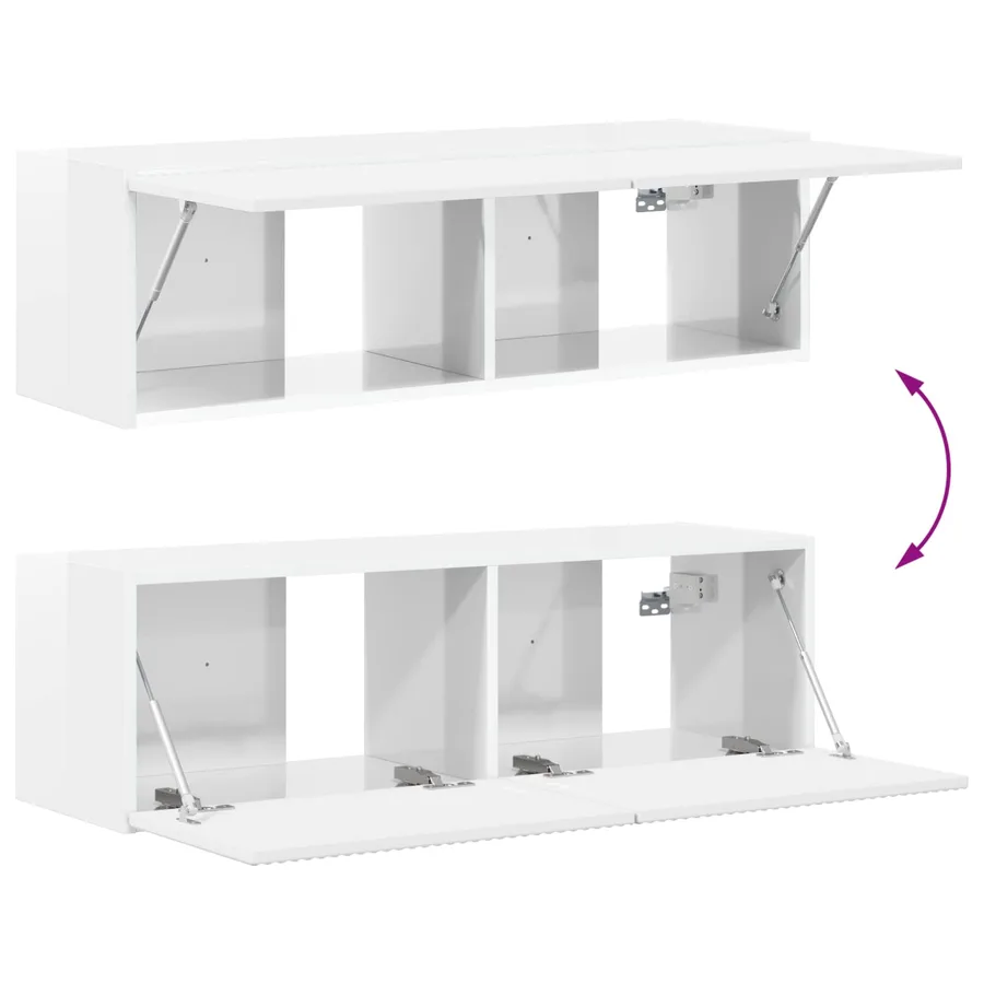 Meuble TV 8 pcs Blanc brillant - 11