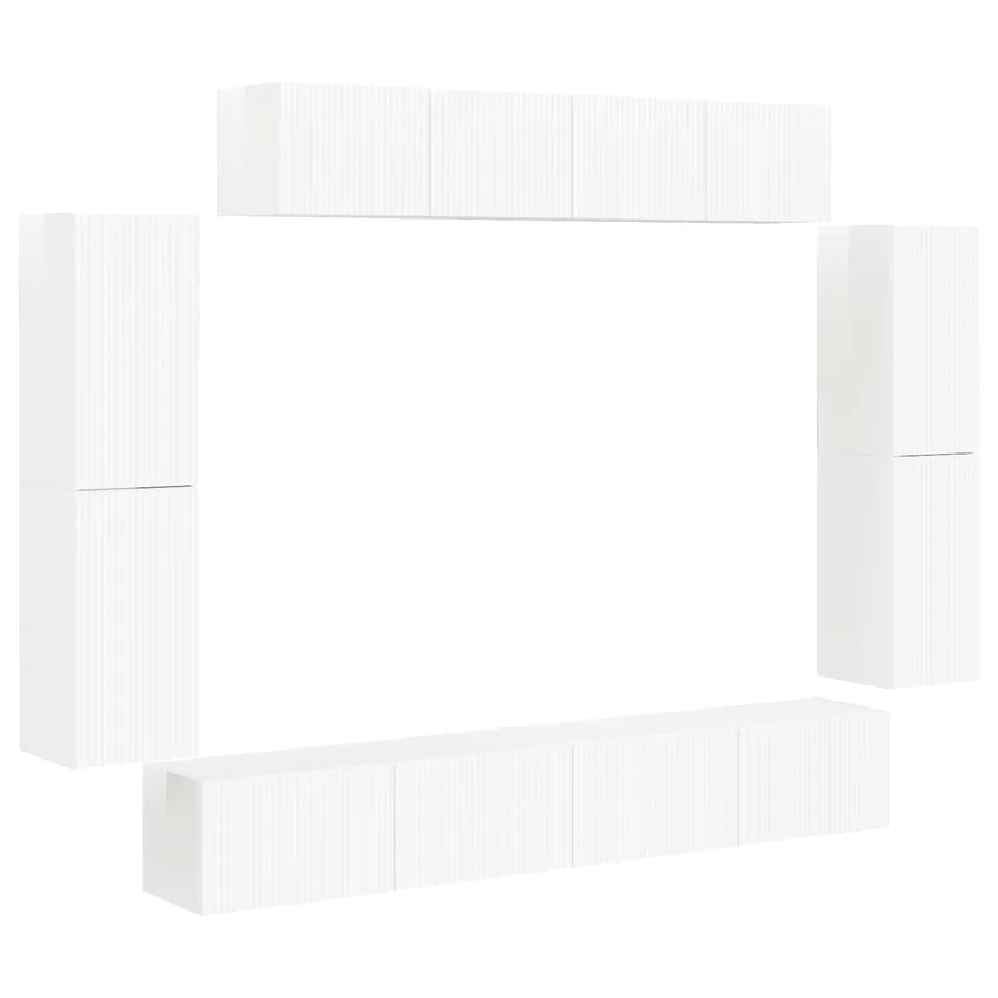 Meuble TV 8 pcs Blanc brillant - 2