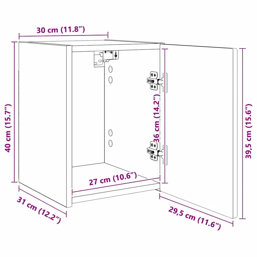Meuble TV mural 2 pcs Blanc Brillant 30 x 31 x 40 cm - 15