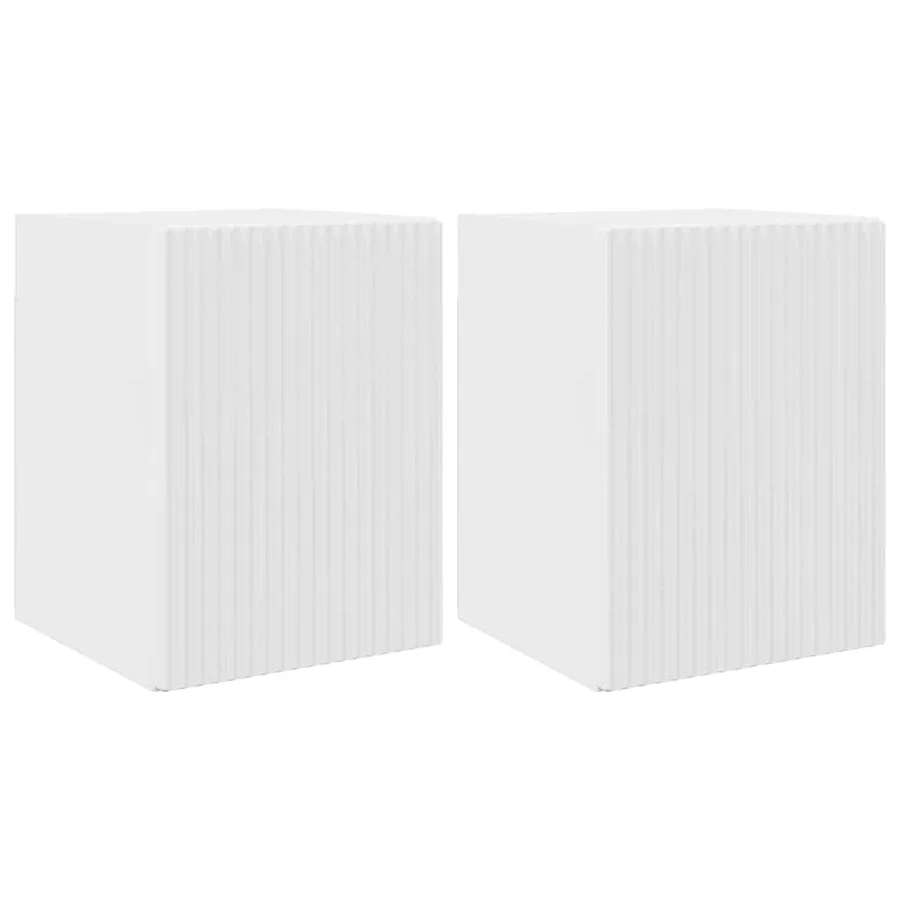 Meuble TV mural 2 pcs Blanc Brillant 30 x 31 x 40 cm - 2