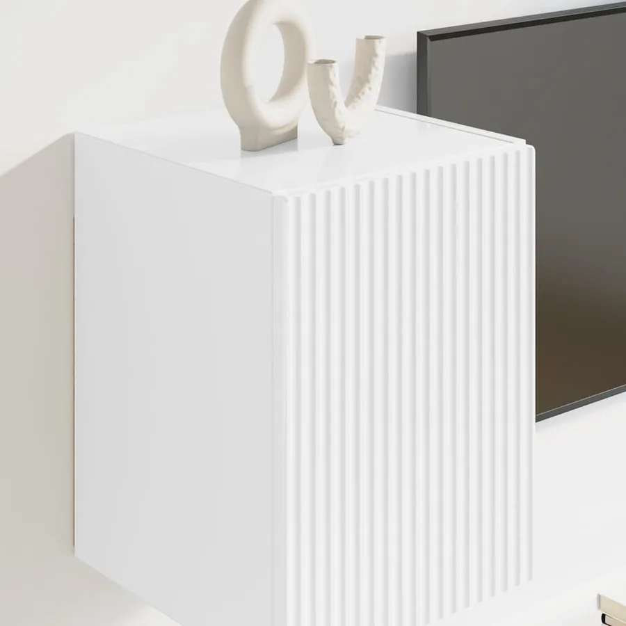Meuble TV mural 2 pcs Blanc Brillant 30 x 31 x 40 cm - 4