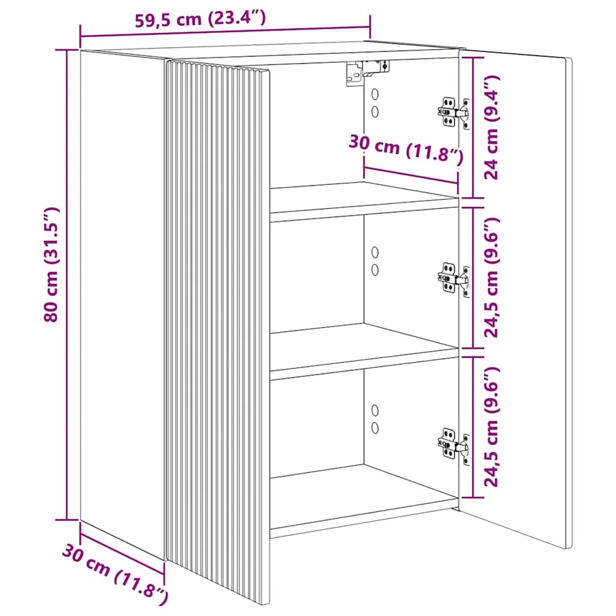 Meuble TV mural Blanc 59,5 x 31 x 60 cm Bois d'ingénierie - 14