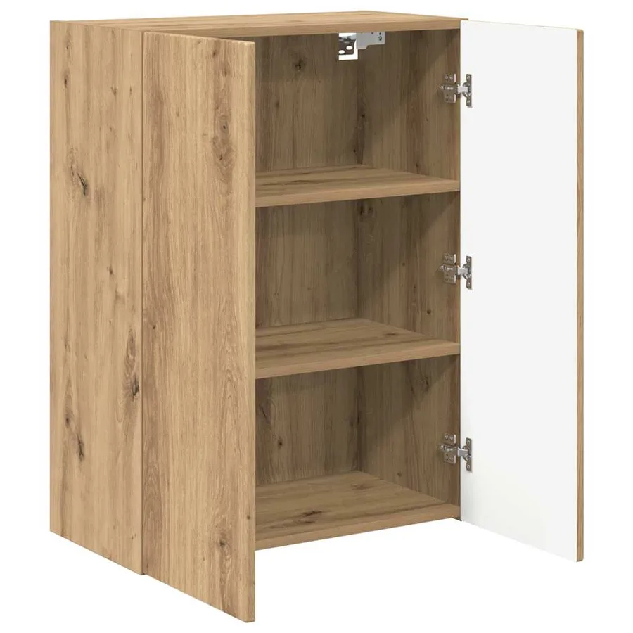 Meuble TV mural Blanc 59,5 x 31 x 60 cm Bois d'ingénierie - 5