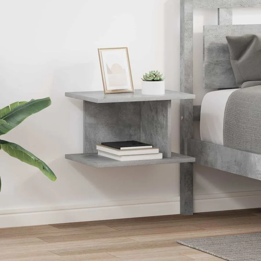 Table de chevet 2 pcs Gris béton 40 x 30 x 25 cm