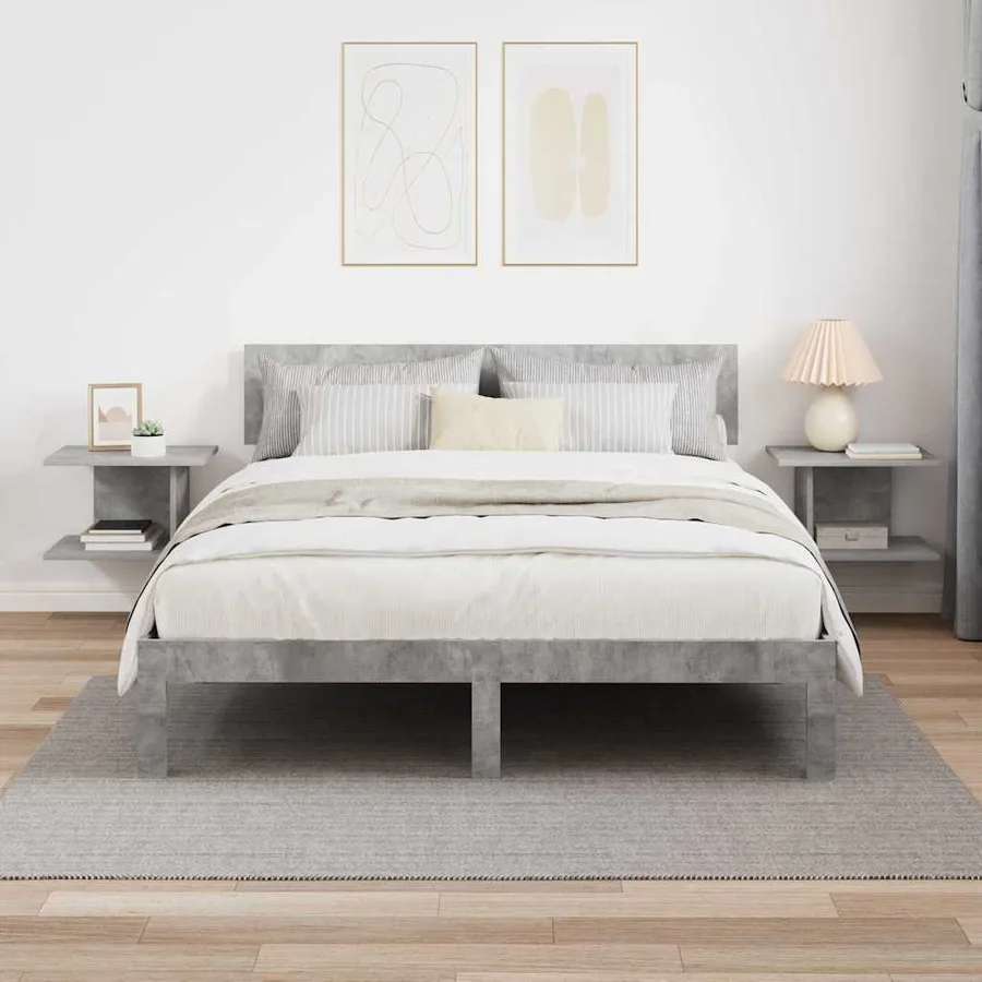 Table de chevet 2 pcs Gris béton 40 x 30 x 25 cm - 4