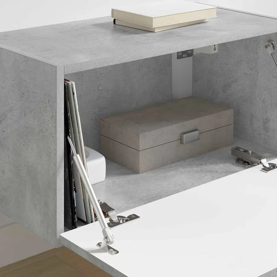 Meuble TV mural Béton 60 x 31 x 29,5 cm Bois d'ingénierie - 4