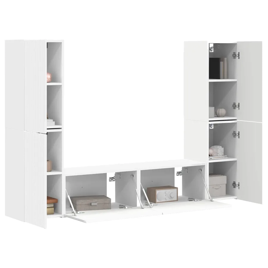 Ensemble meuble TV 6 pcs Blanc Bois d'ingénierie - 3