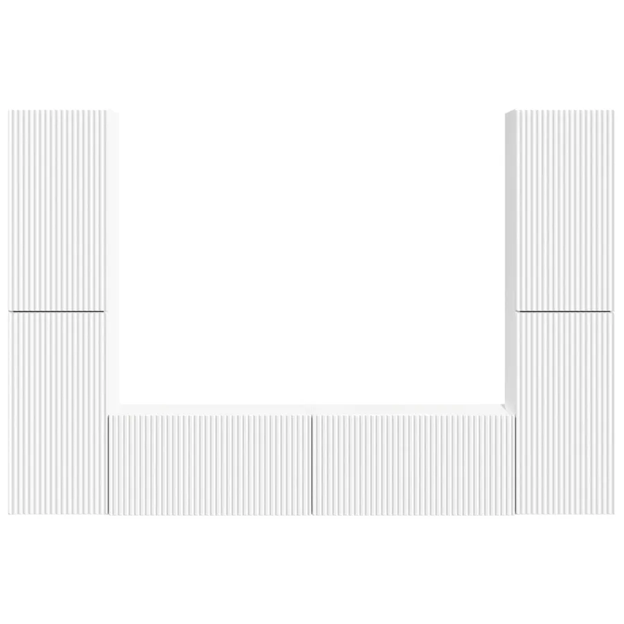 Ensemble meuble TV 6 pcs Blanc Bois d'ingénierie - 7