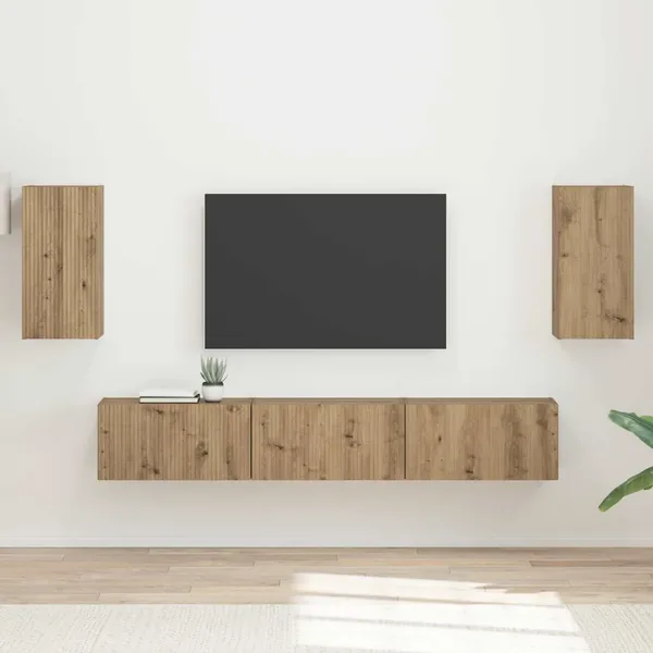 Ensemble meuble TV 5 pcs Chêne artisanal Bois d'ingénierie