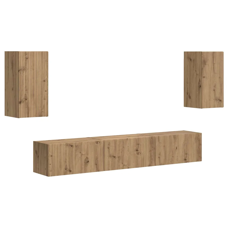 Ensemble meuble TV 5 pcs Chêne artisanal Bois d'ingénierie - 2