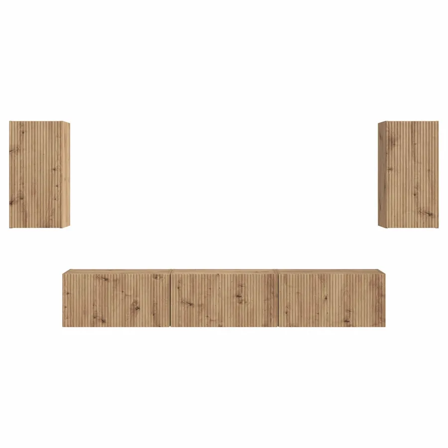 Ensemble meuble TV 5 pcs Chêne artisanal Bois d'ingénierie - 7