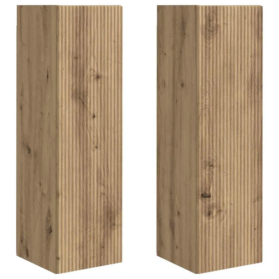 Meuble TV mural 2 pcs Chêne artisan Bois d'ingénierie - 2