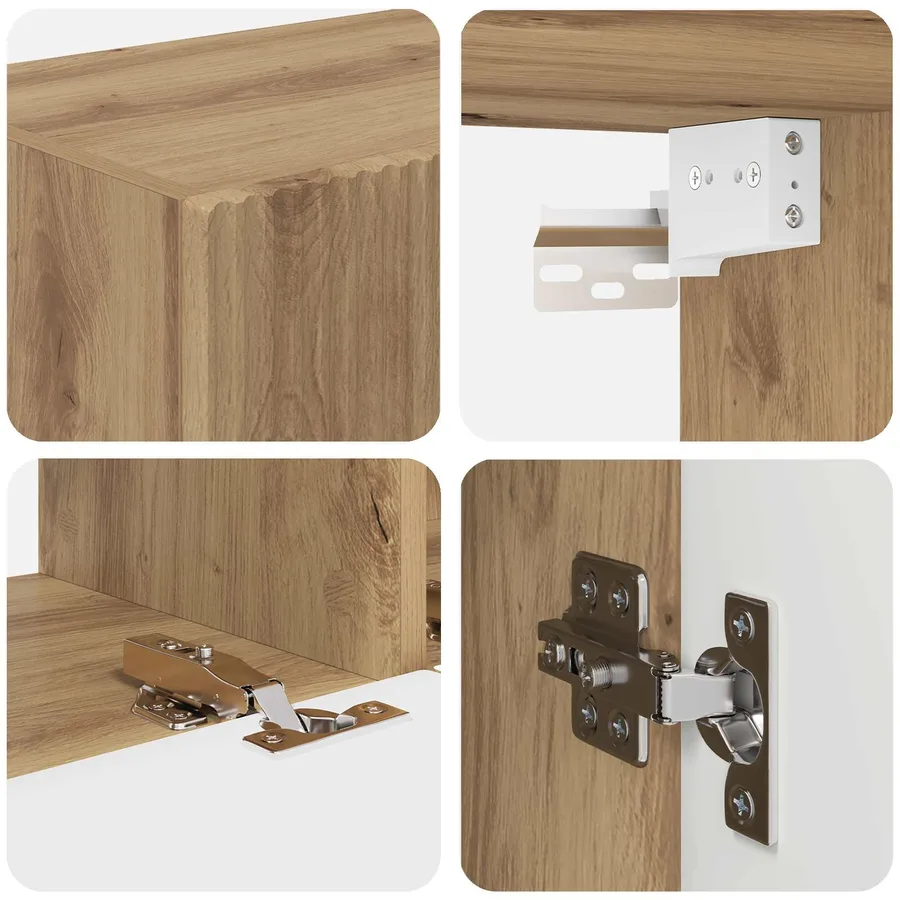 Ensemble meuble TV 4 pcs Chêne artisanal Bois d'ingénierie - 8
