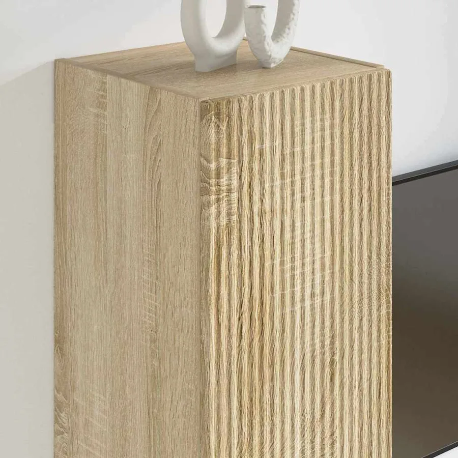 Meuble TV mural 2 pcs Sonoma 30 x 31 x 100 cm Bois d'ingénierie - 4