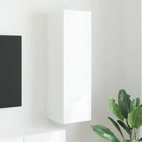 Meuble TV mural Blanc 30 x 31 x 100 cm Bois d'ingénierie