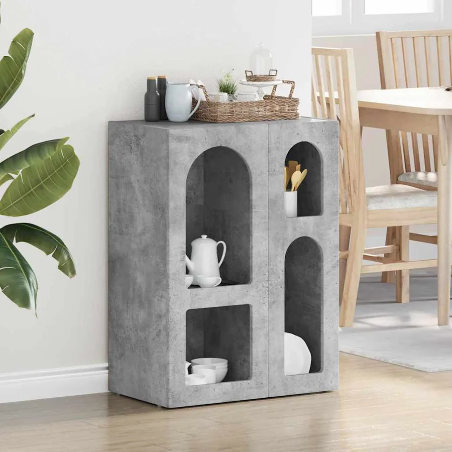 Buffet ELST Gris béton 59 x 35 x 80,5 cm Bois d'ingénierie
