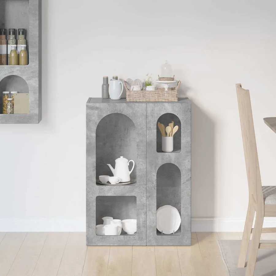 Buffet ELST Gris béton 59 x 35 x 80,5 cm Bois d'ingénierie - 4