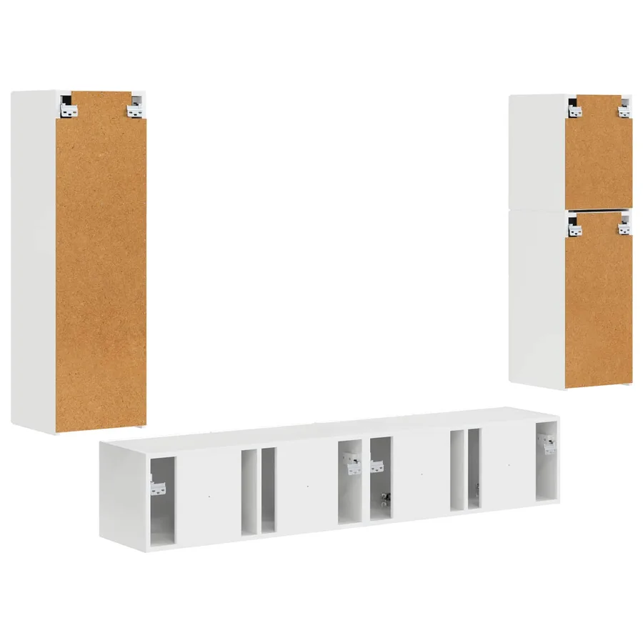 Ensemble meuble TV 4 pcs Blanc brillant Bois d'ingénierie - 10
