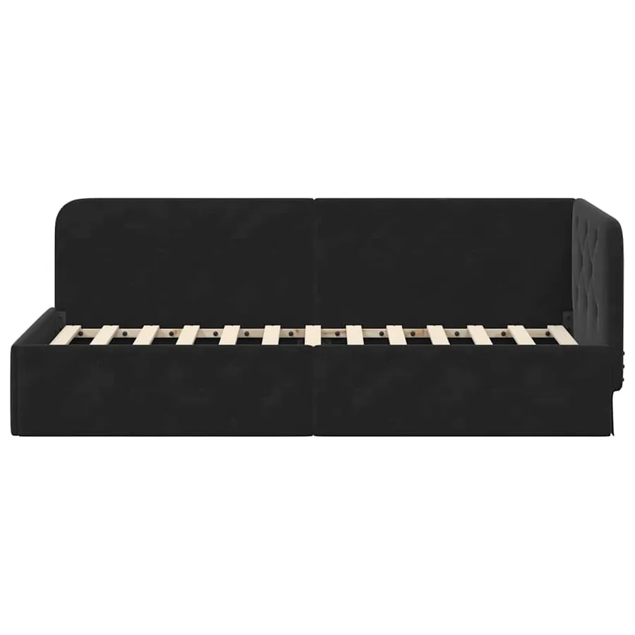 Cadre de lit d'angle Noir 80 x 200 cm Velours - 5