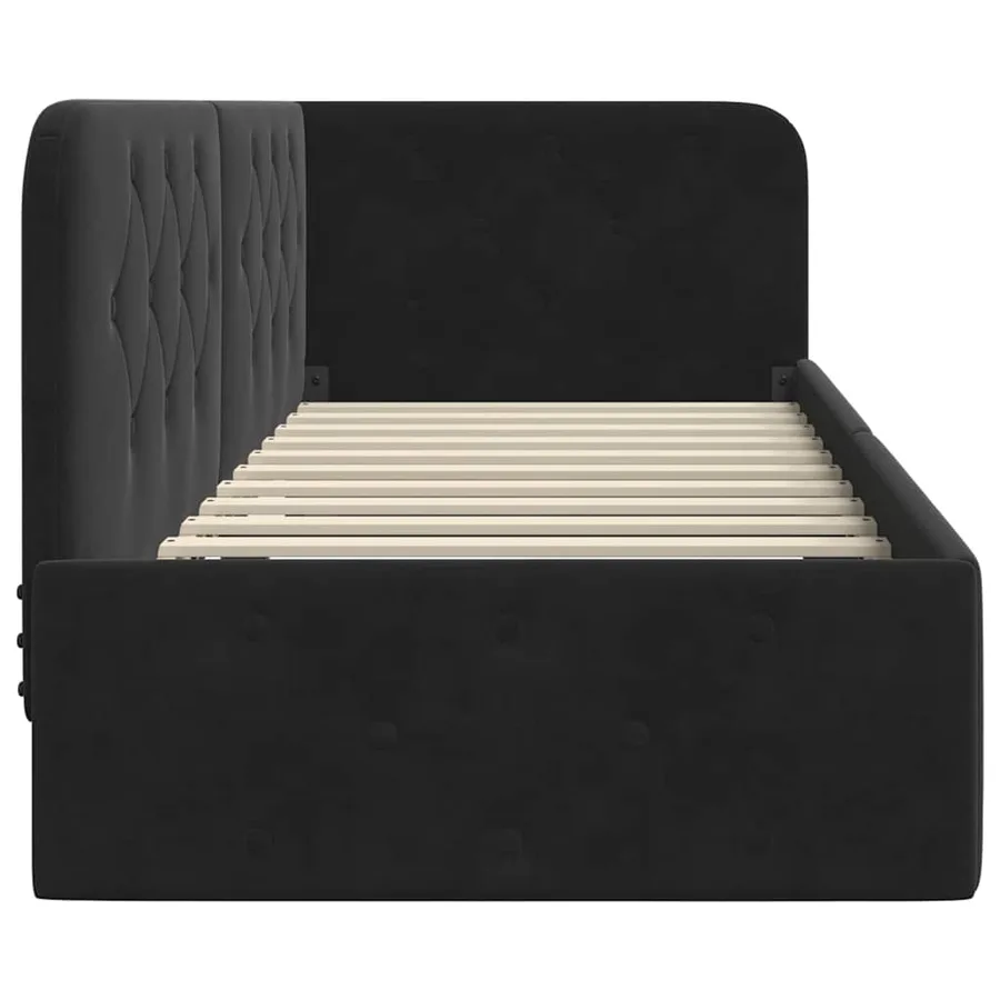 Cadre de lit d'angle Noir 80 x 200 cm Velours - 6