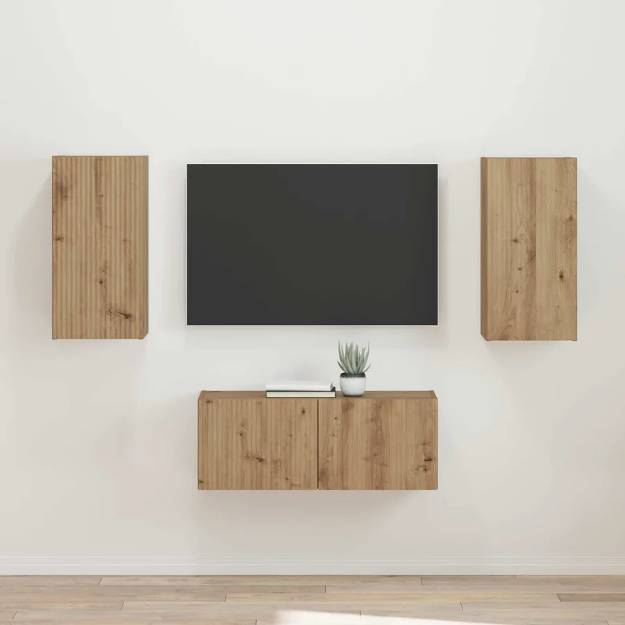 Ensemble meuble TV 2 pcs Chêne artisanal Bois d'ingénierie