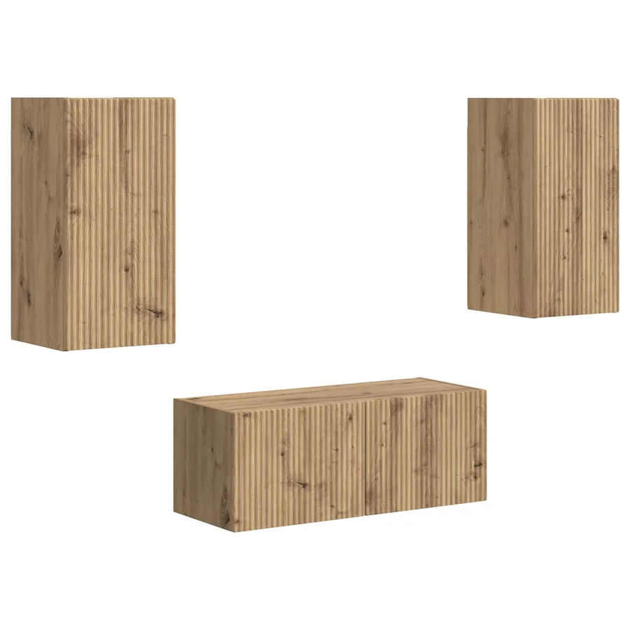 Ensemble meuble TV 2 pcs Chêne artisanal Bois d'ingénierie - 2