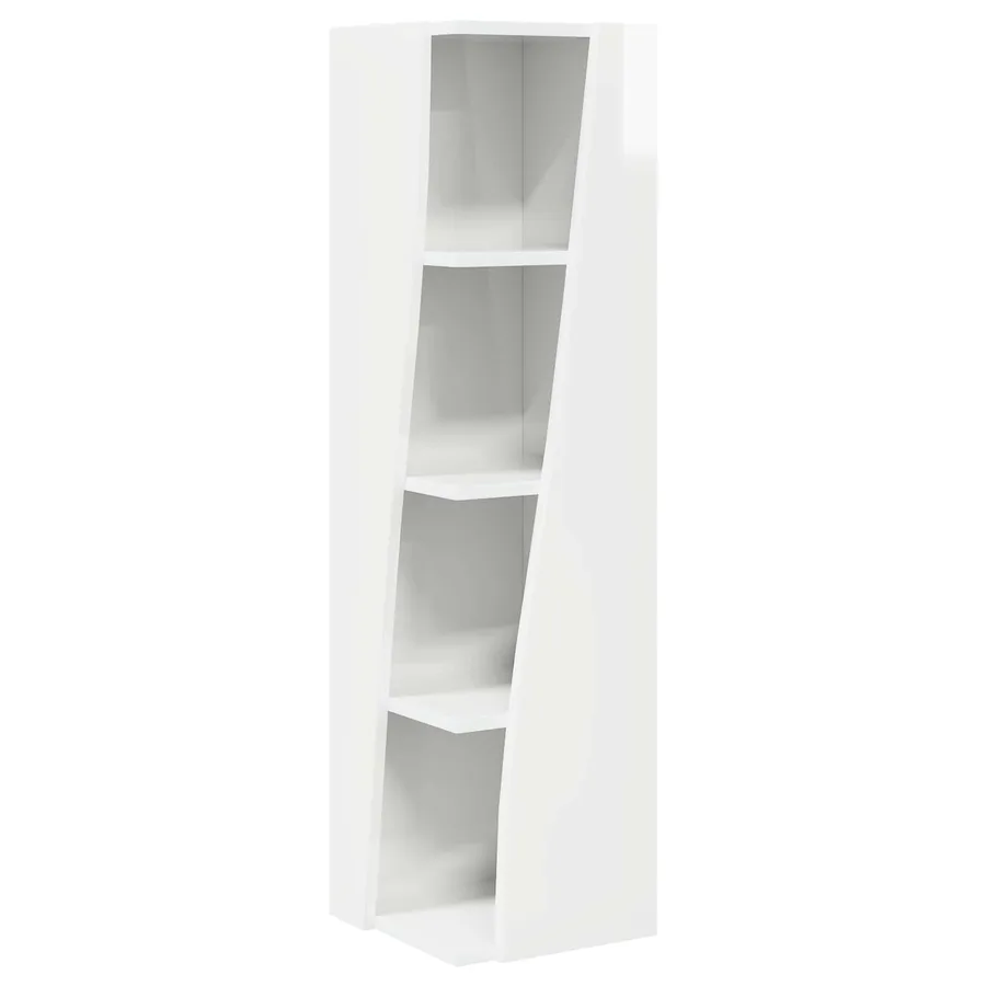 Meuble d'angle Blanc brillant 27,5x27x102cm Bois d'ingénierie - 2