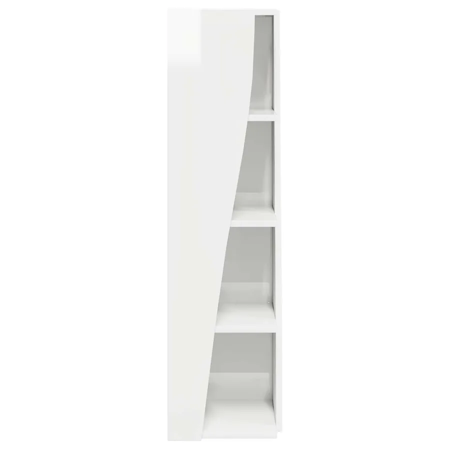 Meuble d'angle Blanc brillant 27,5x27x102cm Bois d'ingénierie - 6