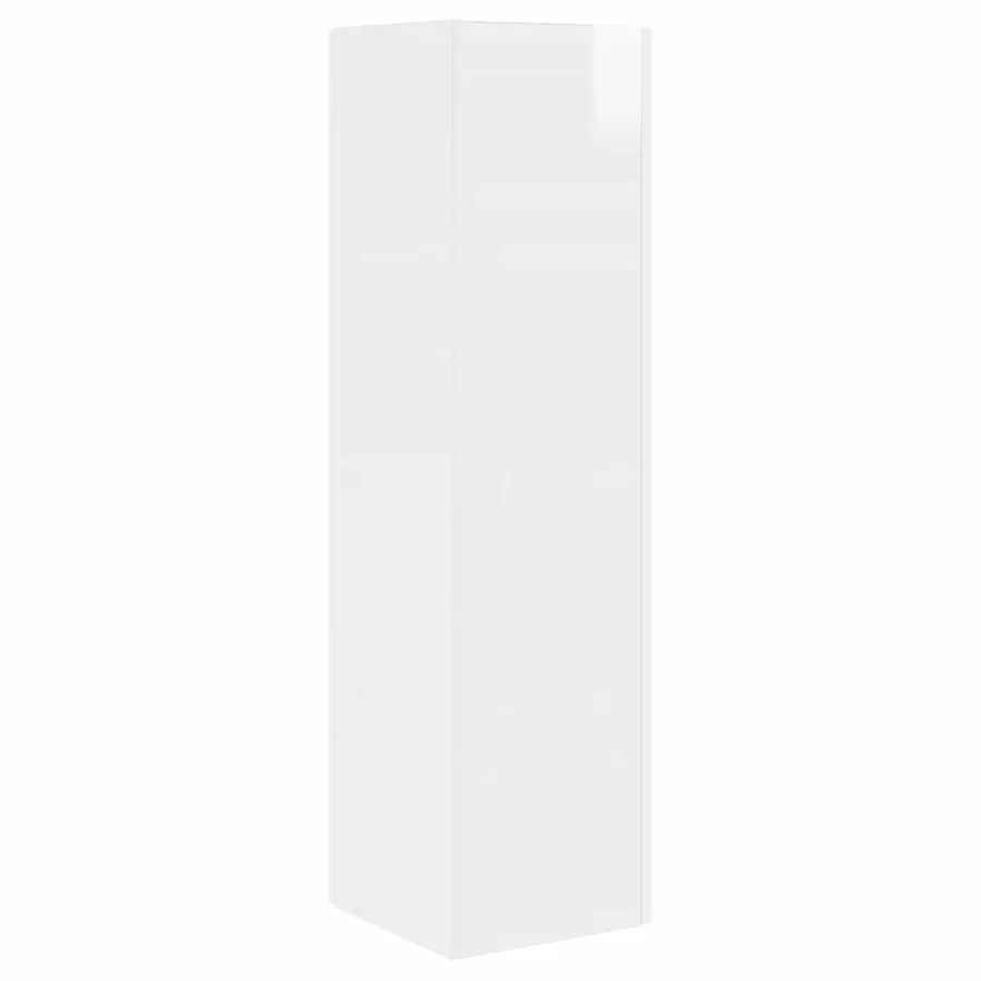 Meuble d'angle Blanc brillant 27,5x27x102cm Bois d'ingénierie - 7
