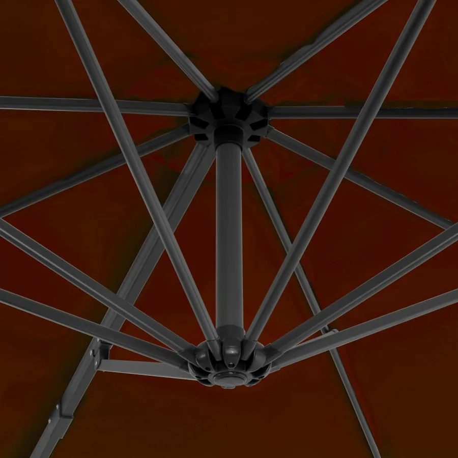 Parasol de jardin en porte-à-faux avec mât en aluminium - 5