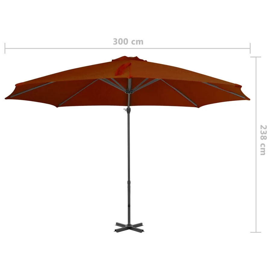 Parasol de jardin en porte-à-faux avec mât en aluminium - 8