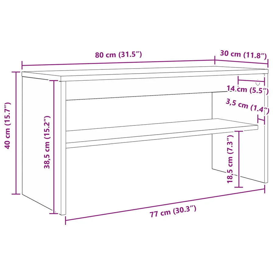 Meuble TV Blanc 80 x 30 x 40 cm Bois d'ingénierie - 8