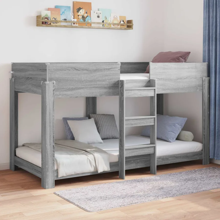 Lit Superposé pour Enfants Gris Sonoma 100 x 200 cm